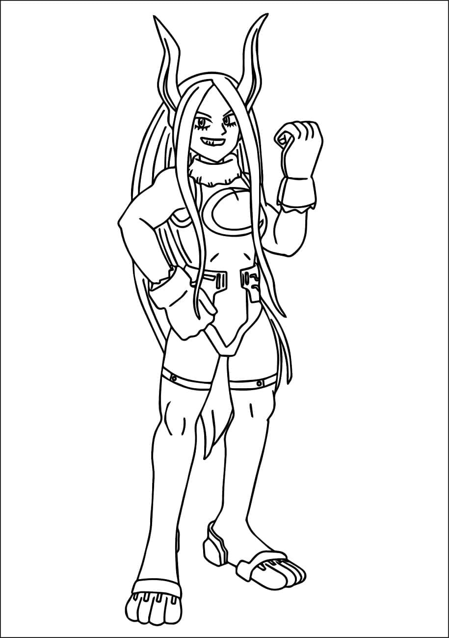 Coloriage Rumi Usagiyama Mirko de My Hero Academia