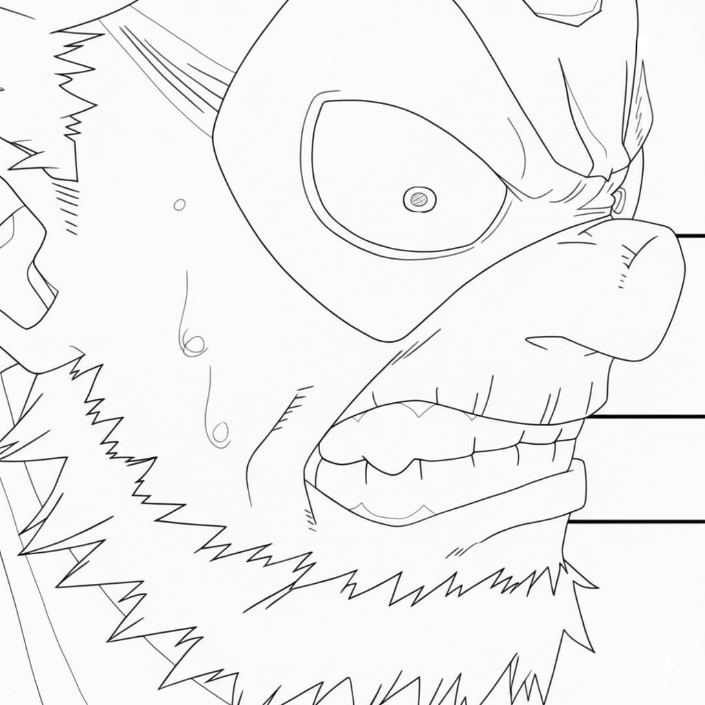 Coloriage Sorahiko Torino visage en colère