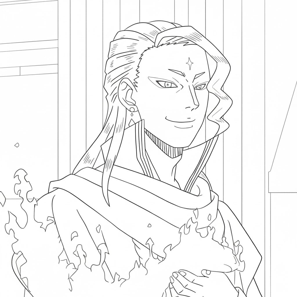 Coloriage Sourire vermillon de Fuegoleon