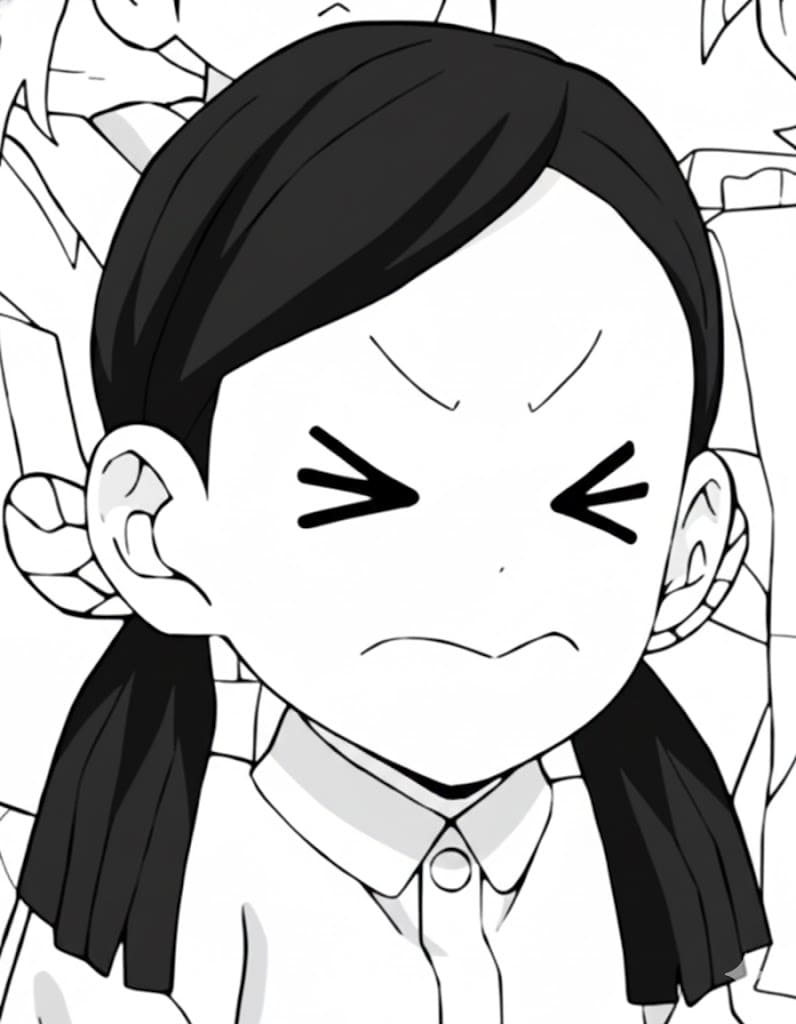 Coloriage Sumi Nakahara effrayant