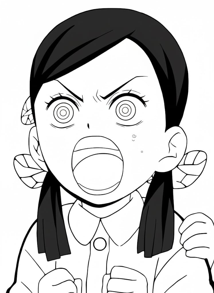 Coloriage Sumi Nakahara en colère