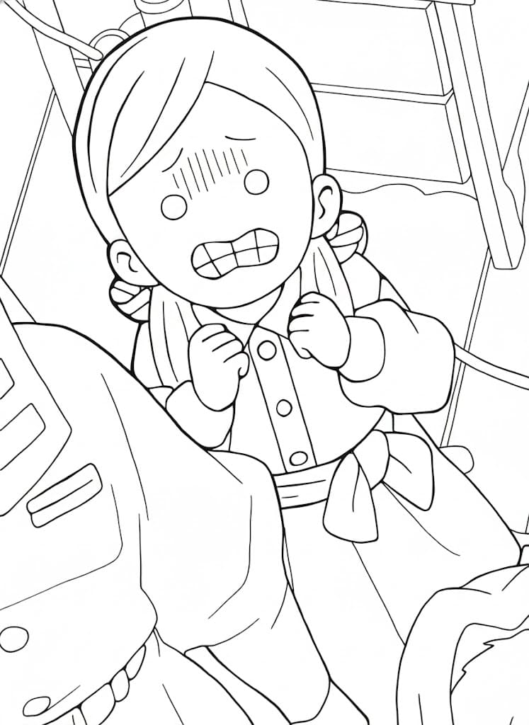 Coloriage Sumi Nakahara est effrayante