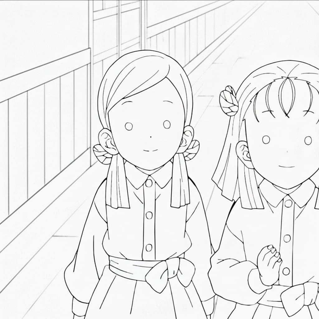 Coloriage Sumi Nakahara est heureuse