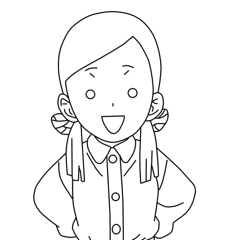 Coloriage Sumi Nakahara heureuse