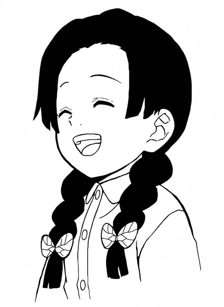 Coloriage Sumi Nakahara très heureuse