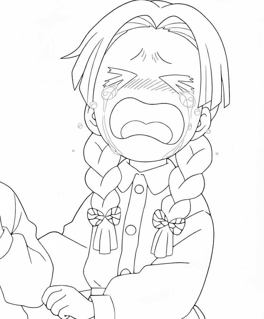 Coloriage Sumi Nakahara triste