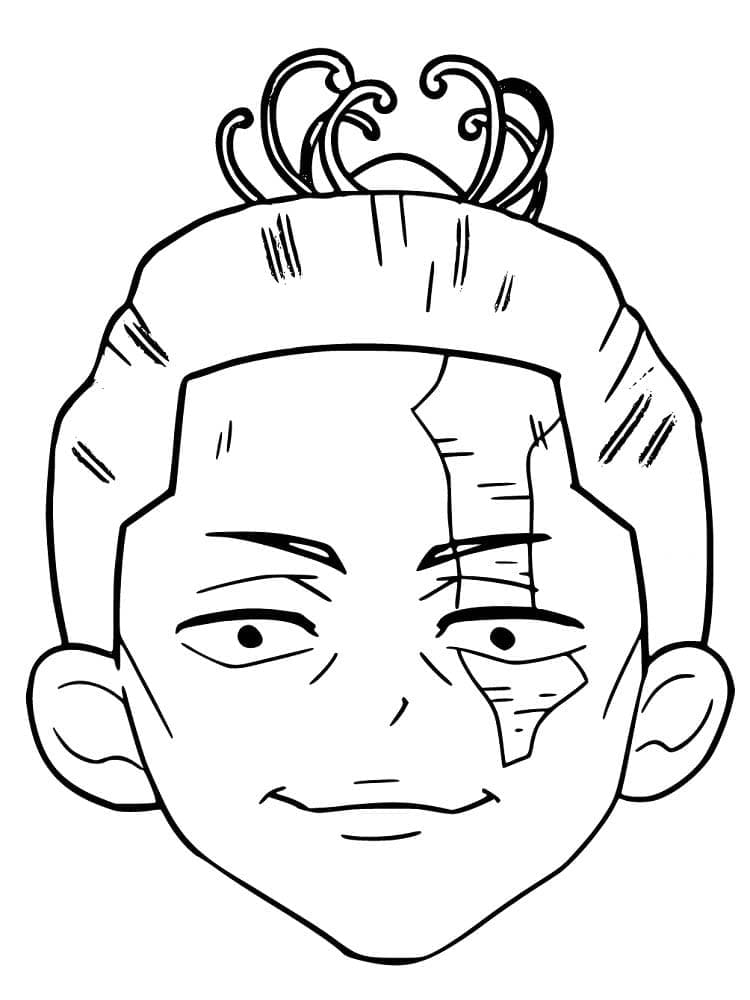 Coloriage Visage d'Aoi Todo