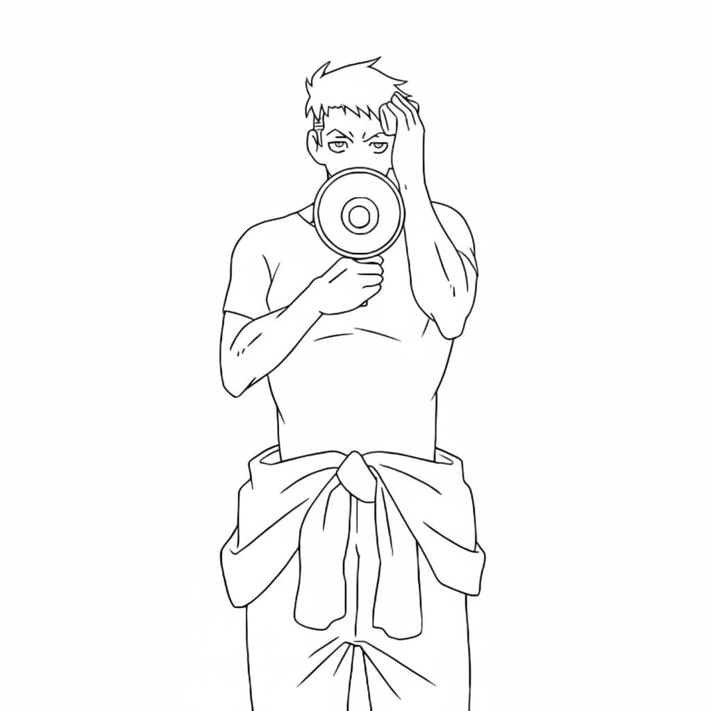 Coloriage Akitaru Ôbi avec haut-parleur