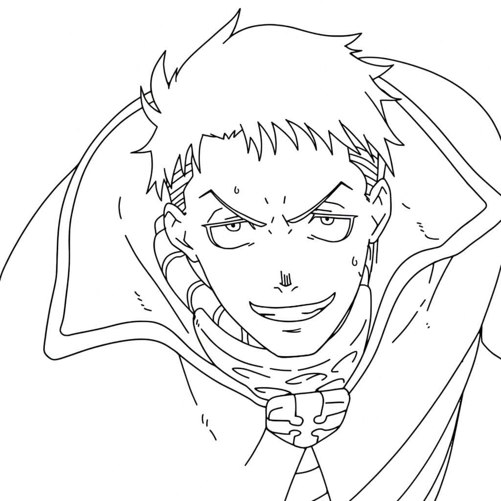 Coloriage Akitaru Ôbi confiant