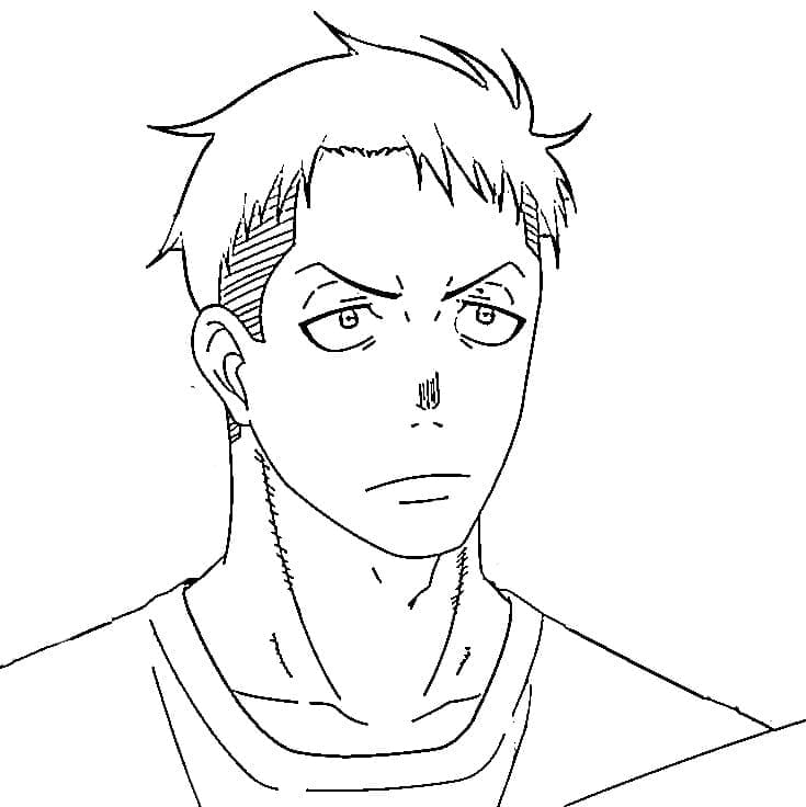 Coloriage Akitaru Ôbi dans Anime Fire Force
