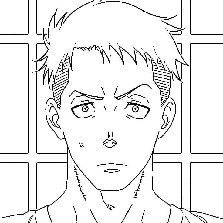 Coloriage Akitaru Ôbi de Anime Fire Force