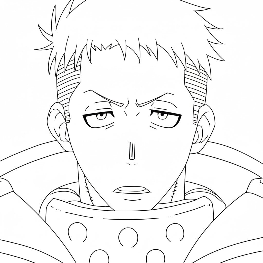 Coloriage Akitaru Ôbi fatigué