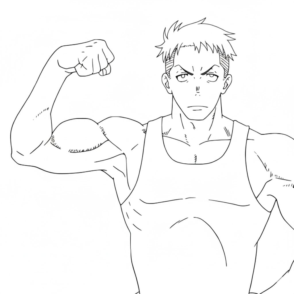 Coloriage Akitaru Ôbi fort