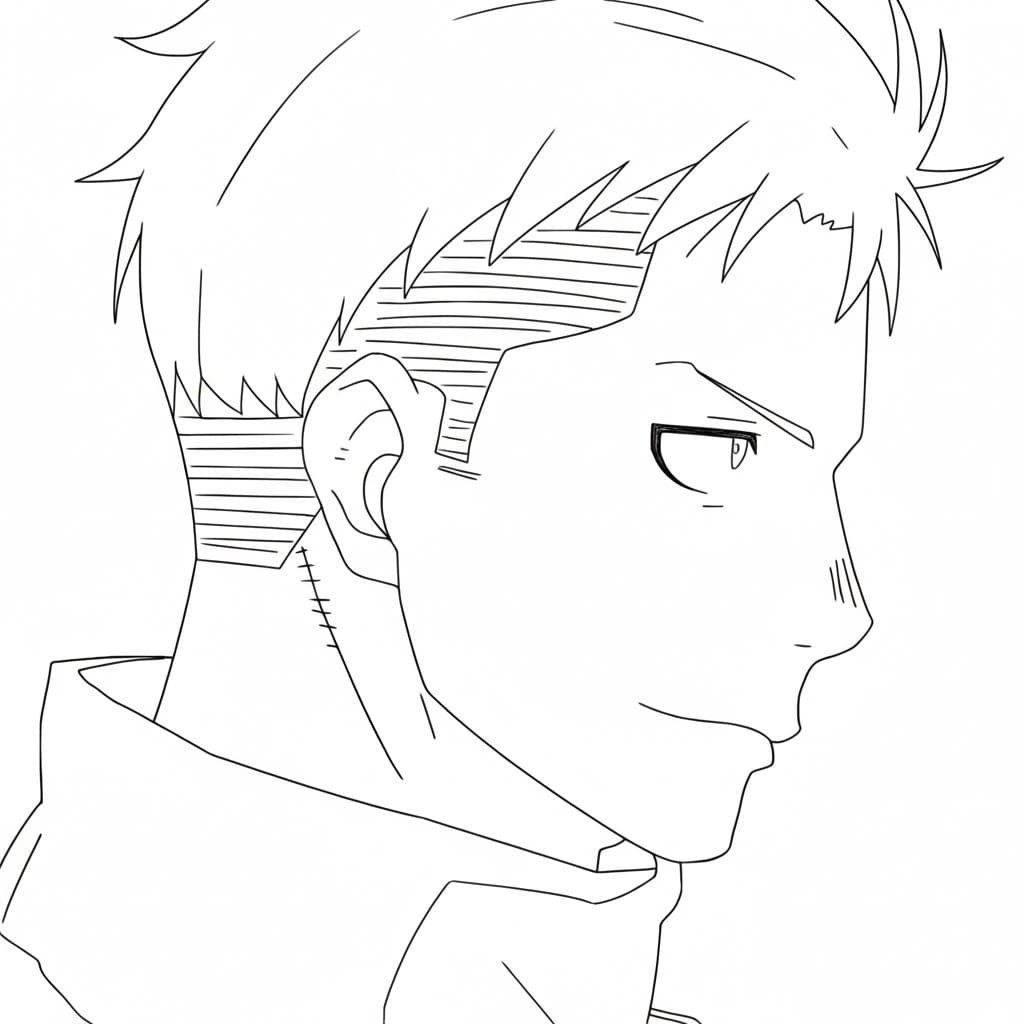 Coloriage Akitaru Ôbi souriant