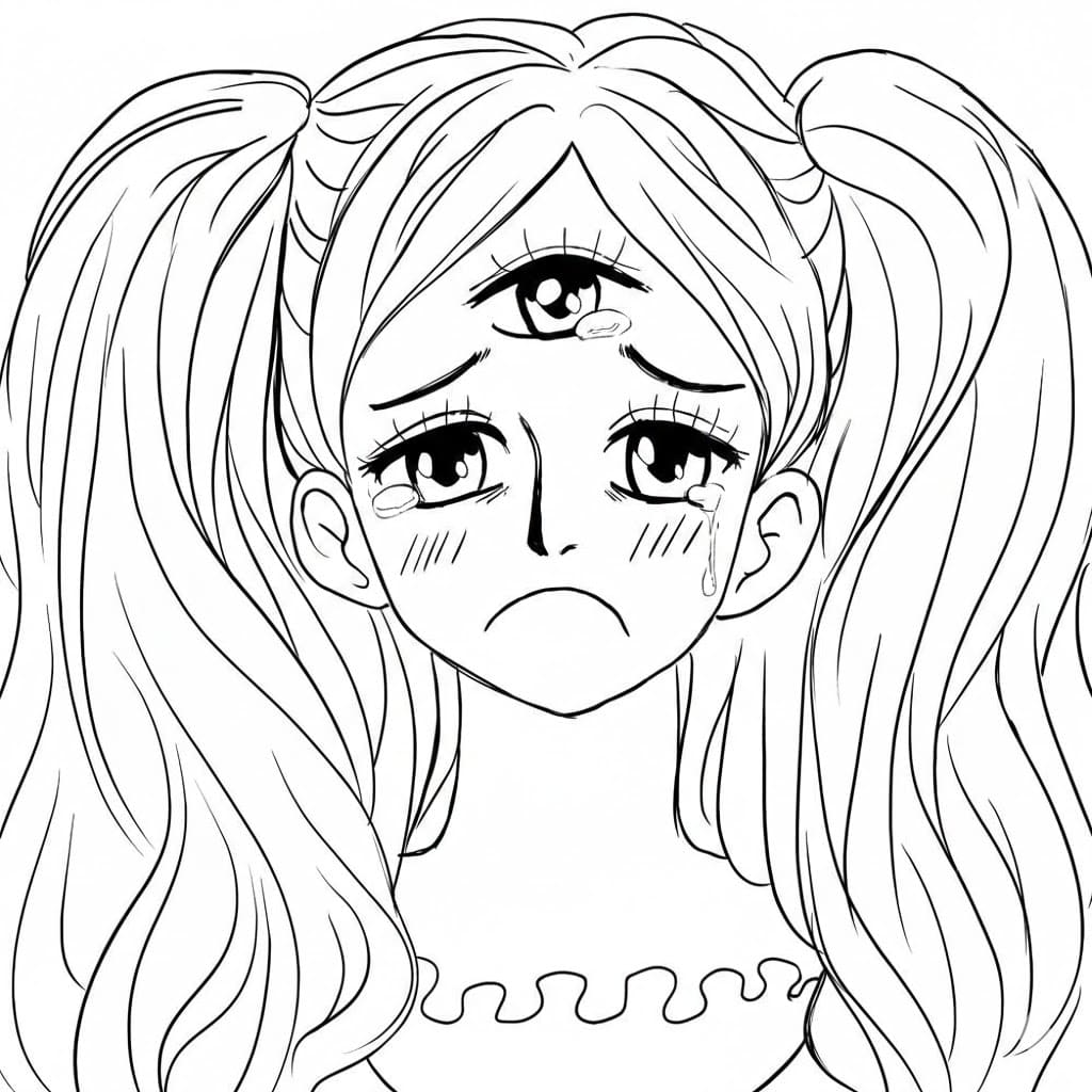 Coloriage Charlotte Pudding triste