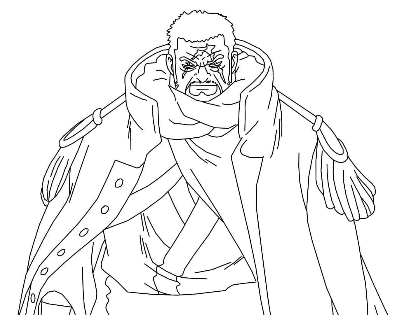 Coloriage Fujitora de Anime One Piece