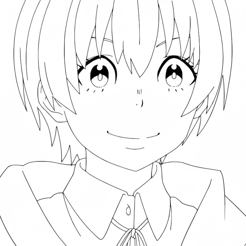 Coloriage Inca Kasugatani souriant