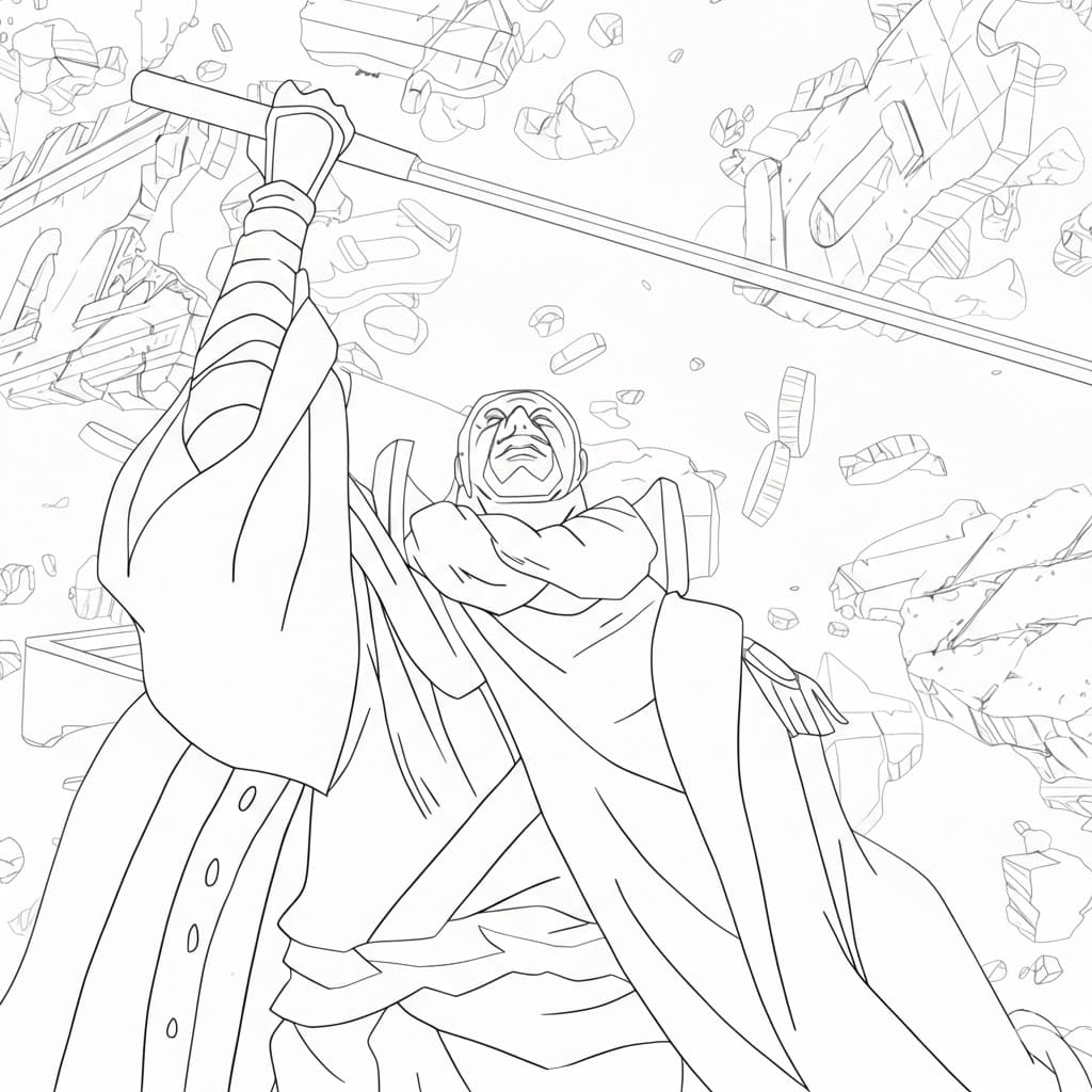 Coloriage Issho Fujitora compétence