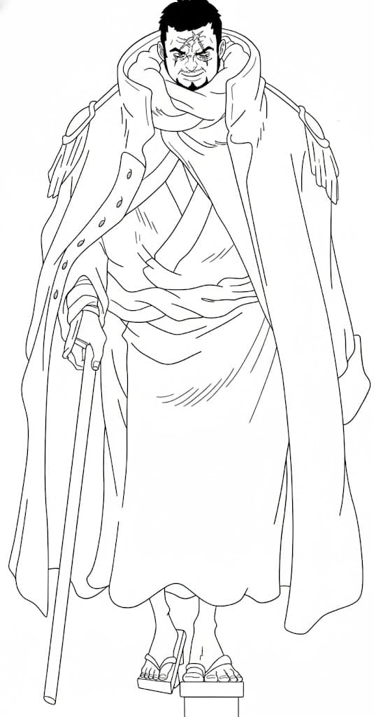 Coloriage Issho Fujitora debout