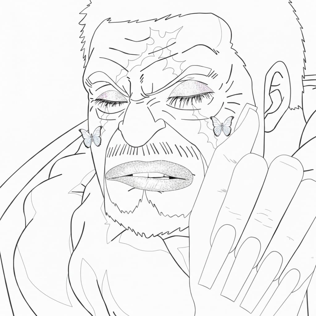 Coloriage Issho Fujitora drôle