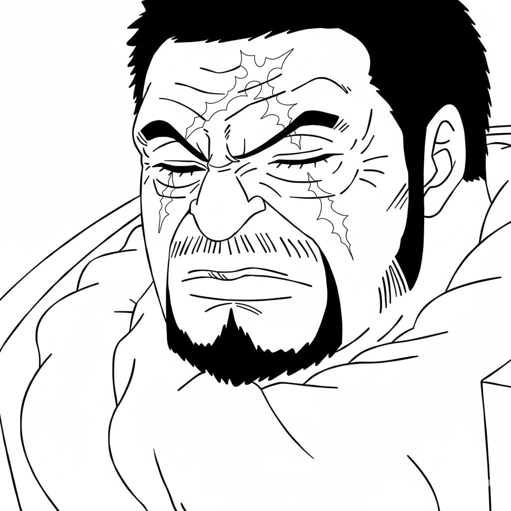 Coloriage Issho Fujitora incroyable