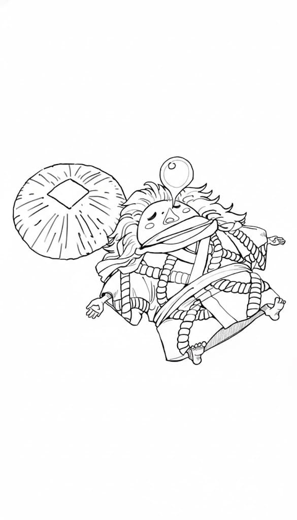 Coloriage Kawamatsu somnolent