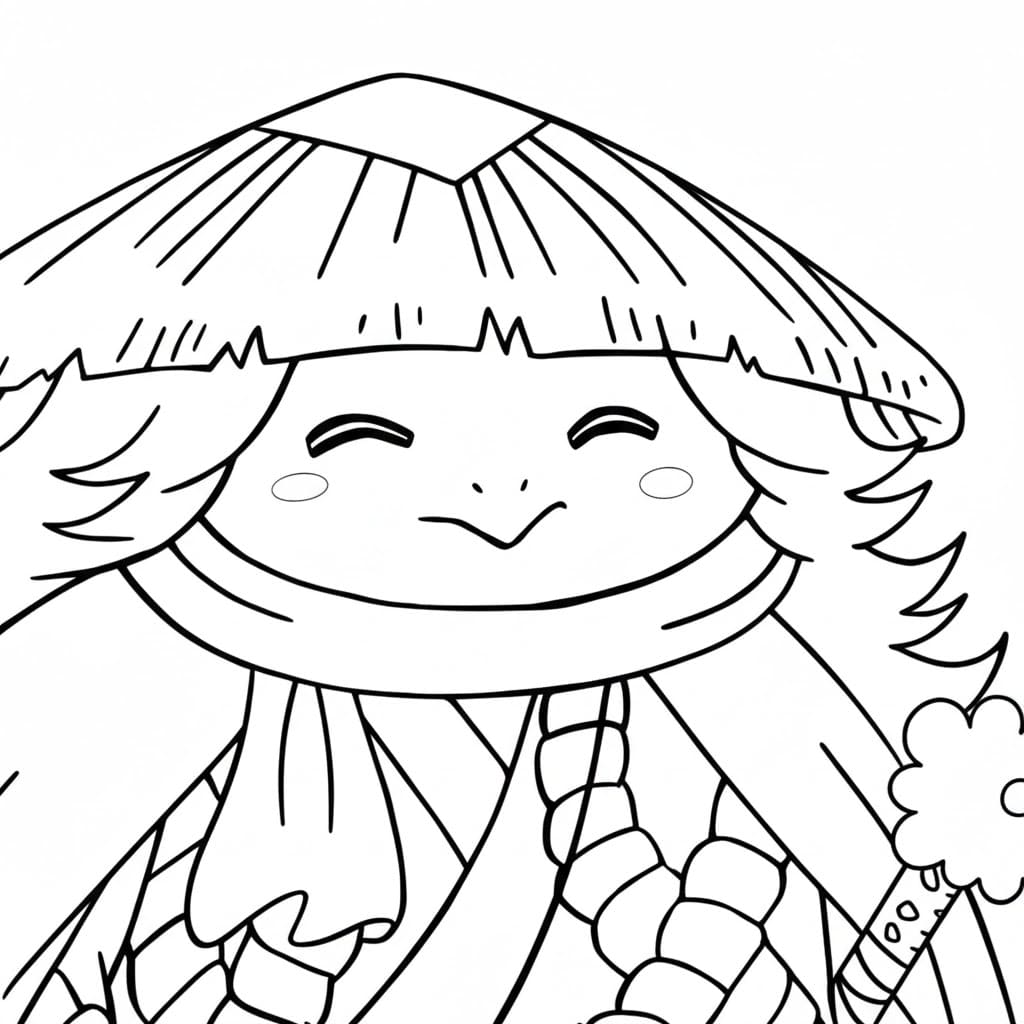 Coloriage Kawamatsu souriant