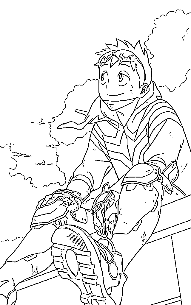 Coloriage Koichi Haimawari assis