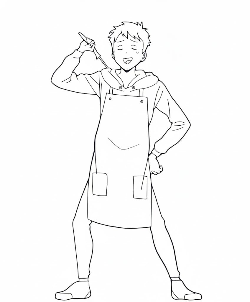 Coloriage Koichi Haimawari drôle