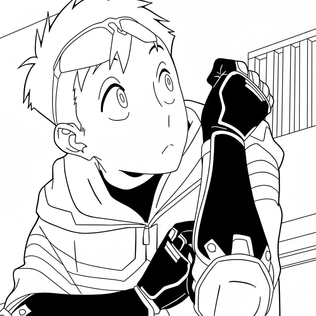 Coloriage Koichi Haimawari stupide