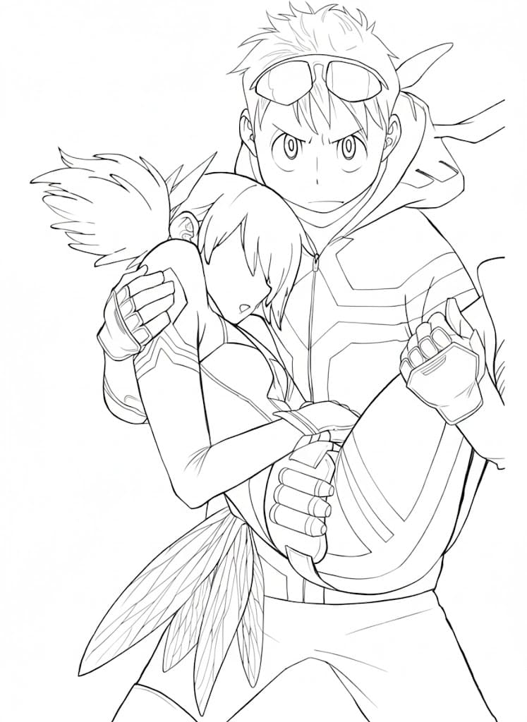 Coloriage Koichi Haimawari très cool