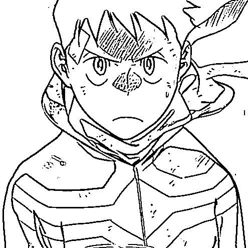 Coloriage Koichi Haimawari triste