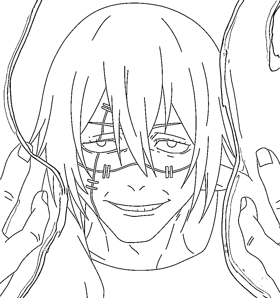 Coloriage Mahito en colère