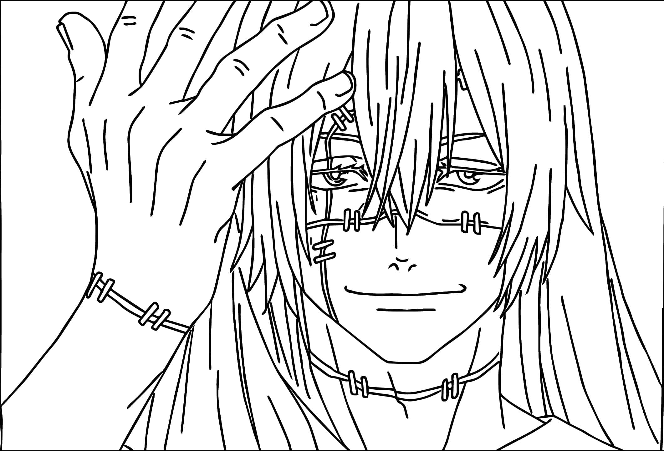 Coloriage Mahito maléfique de Jujutsu Kaisen