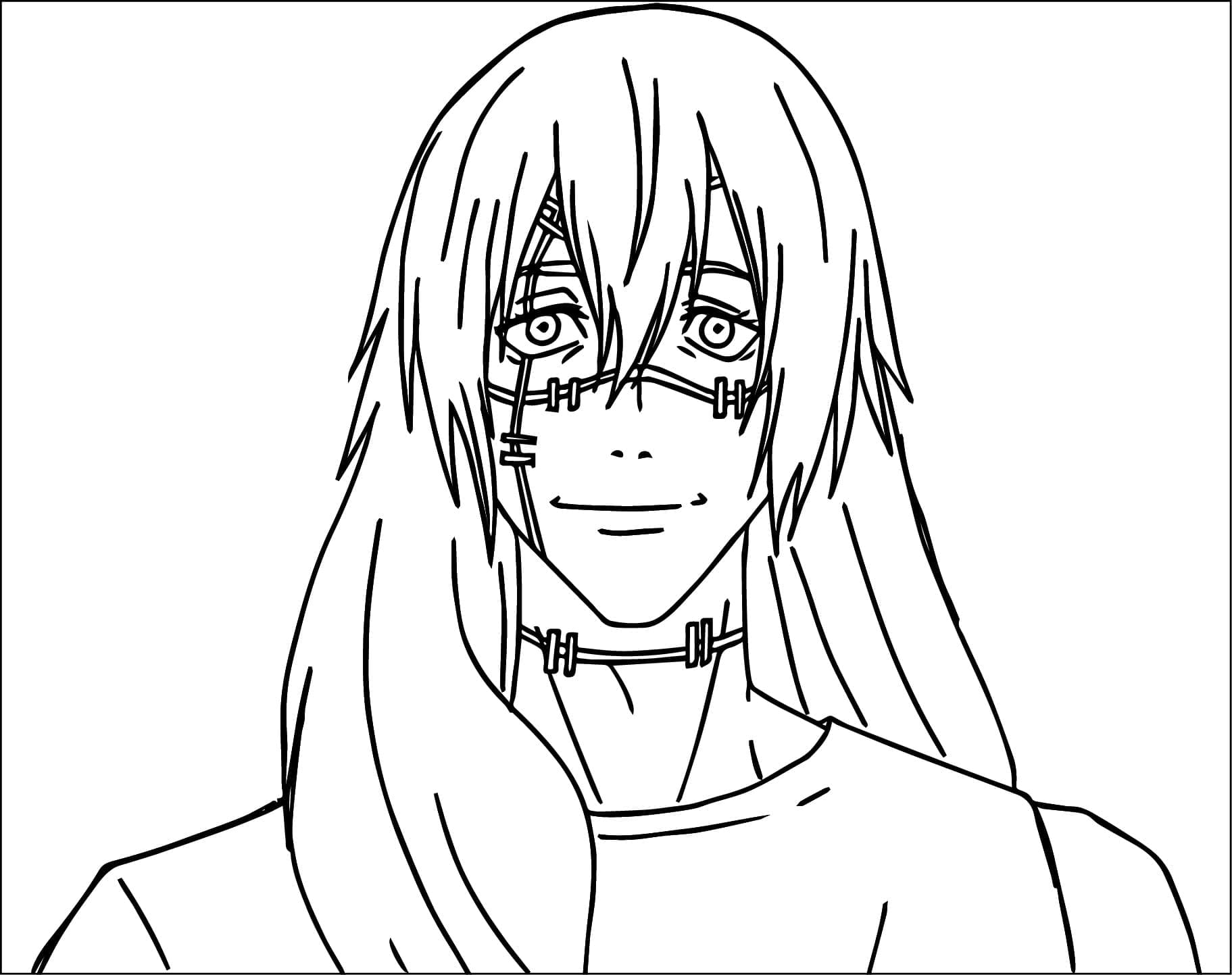 Coloriage Mahito maléfique Jujutsu Kaisen