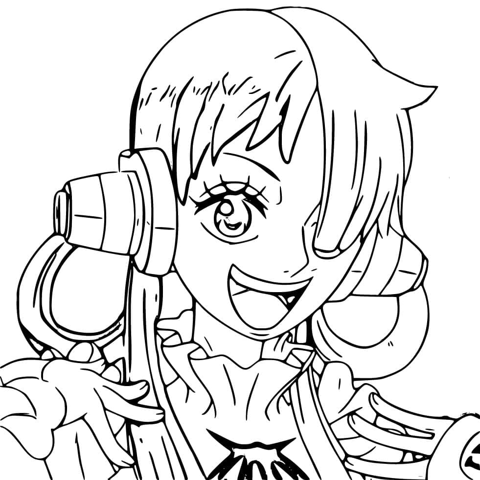 Coloriage Mignonne Uta One Piece Film Rouge