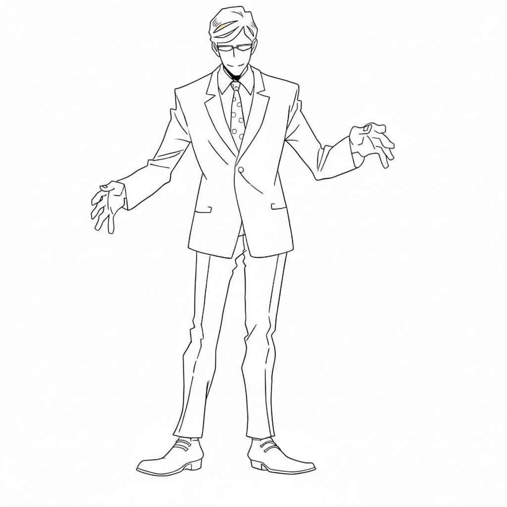 Coloriage Mirai Sasaki debout