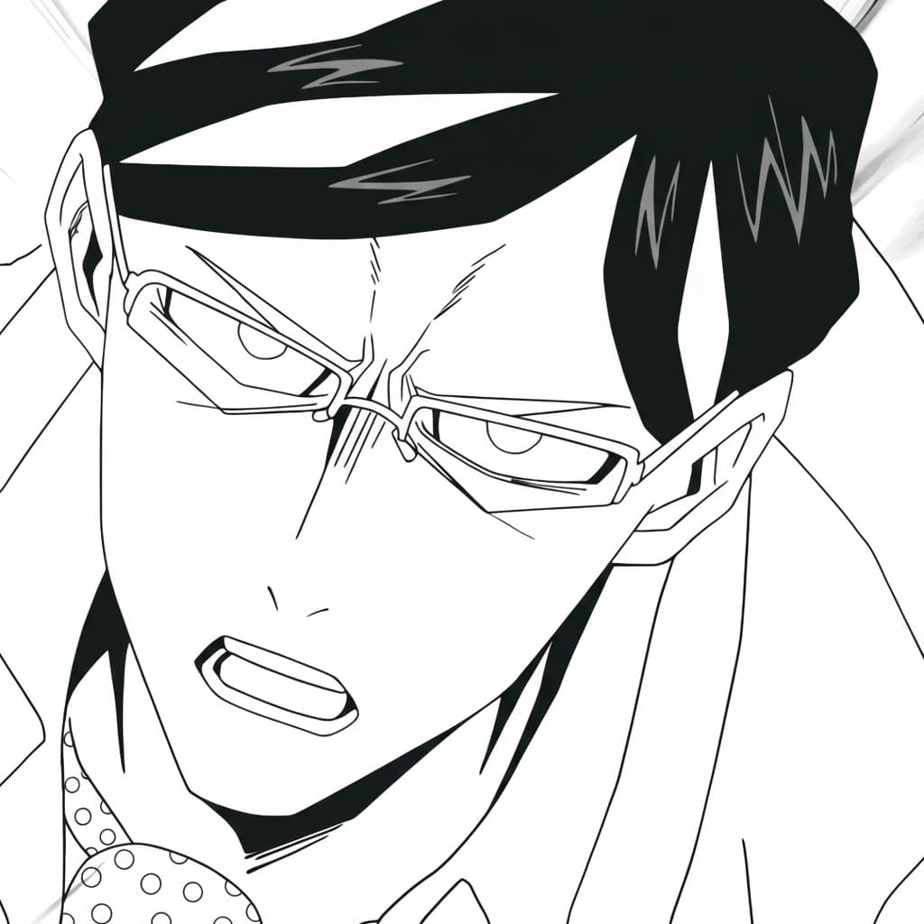 Coloriage Mirai Sasaki en colère