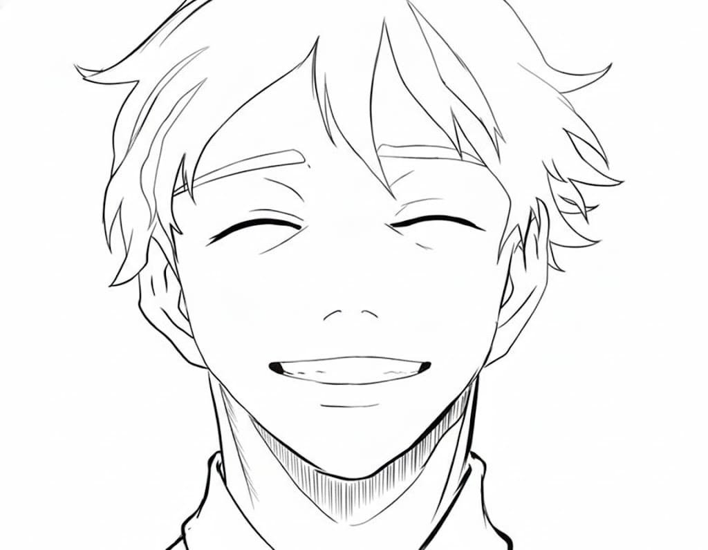 Coloriage Mirai Sasaki souriant