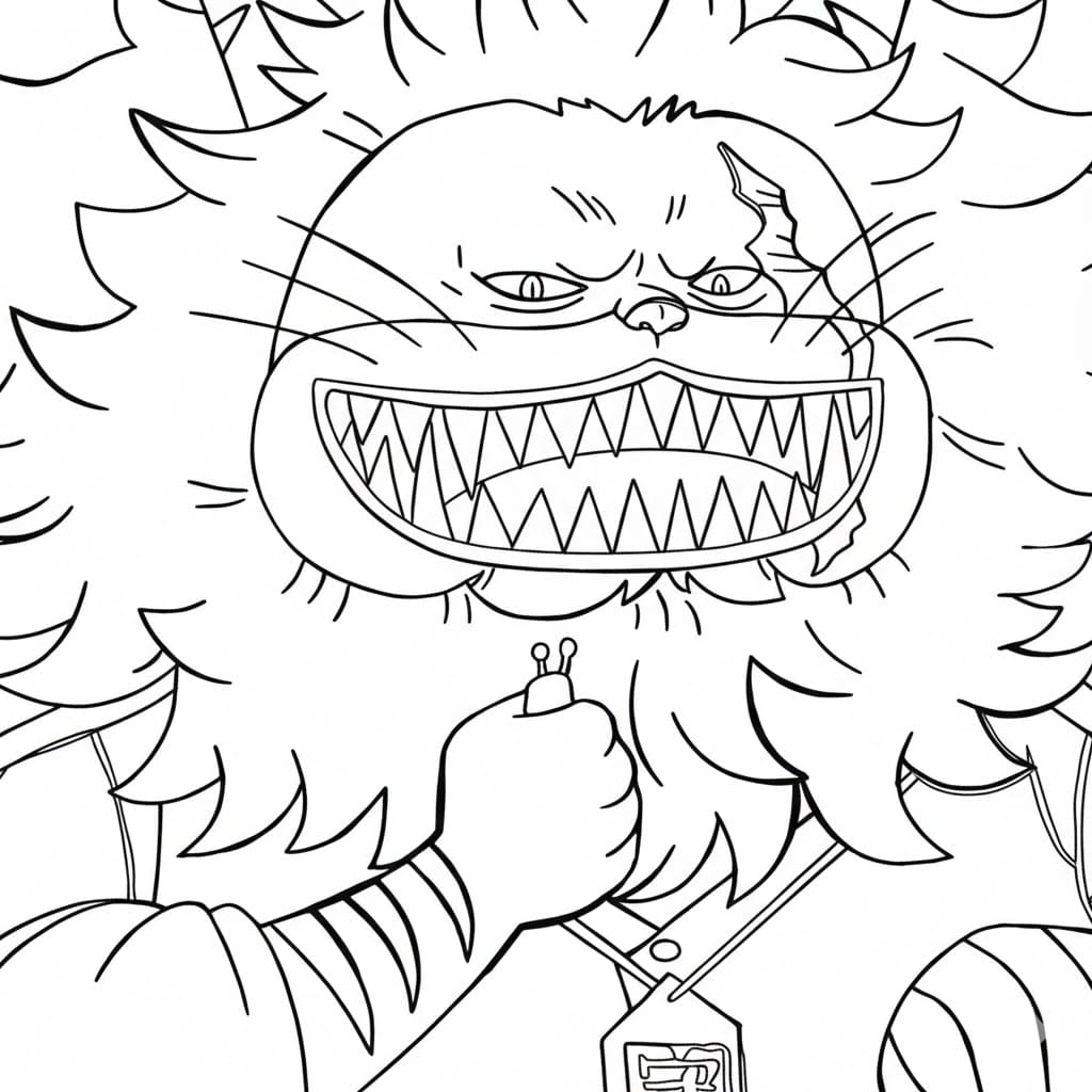 Coloriage Nekomamushi affronter