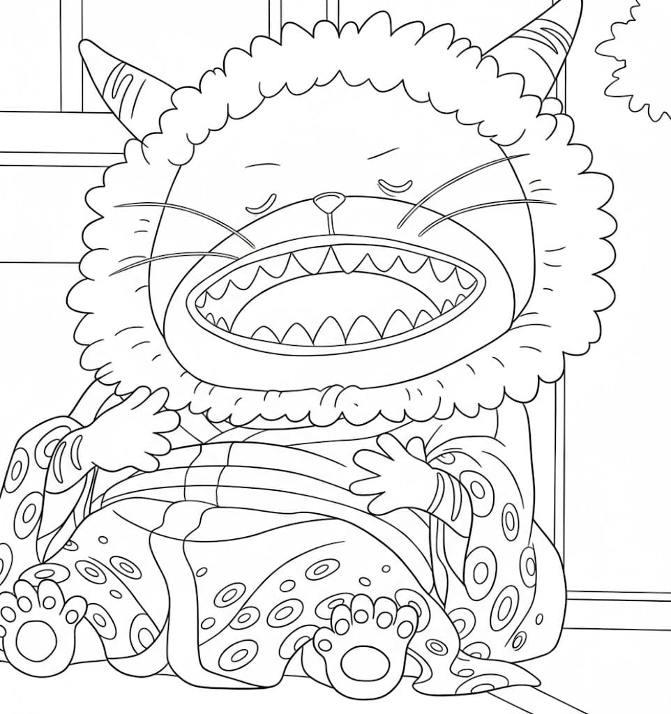 Coloriage Nekomamushi dormir