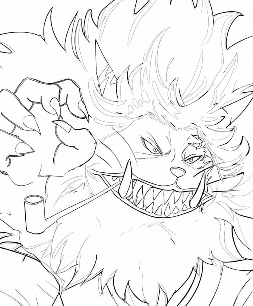 Coloriage Nekomamushi en colère