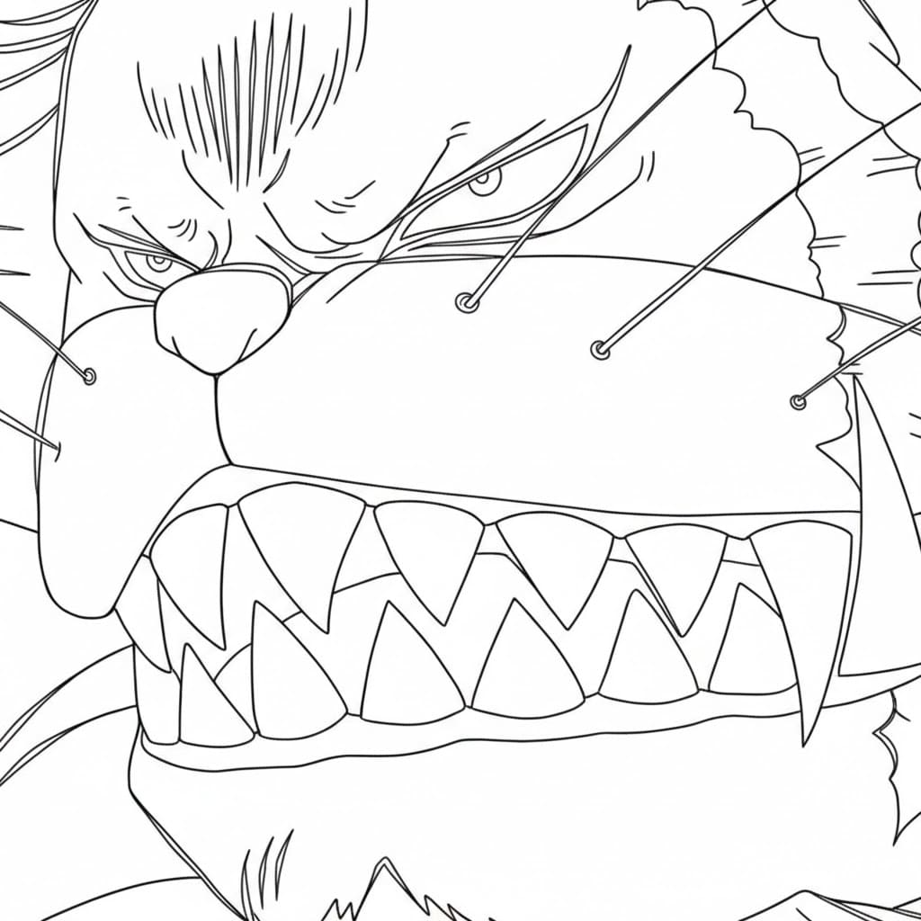 Coloriage Nekomamushi très en colère