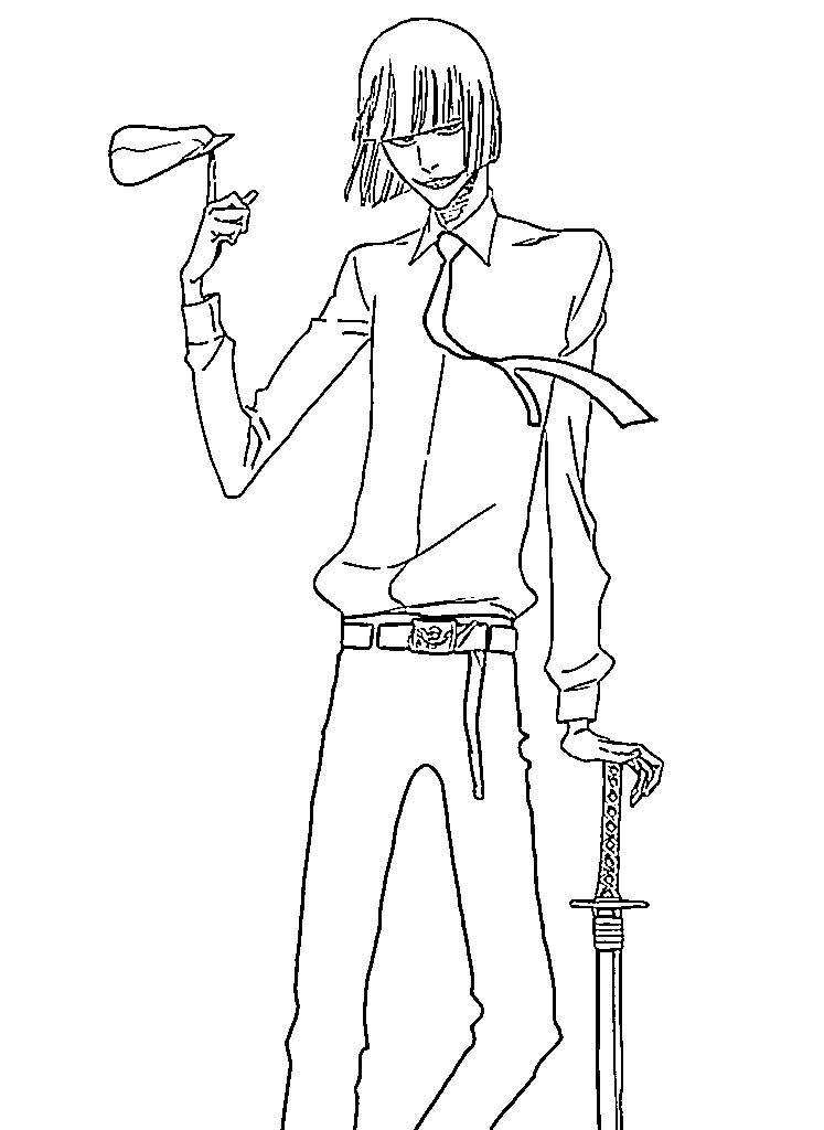 Coloriage Shinji Hirako avec une épée