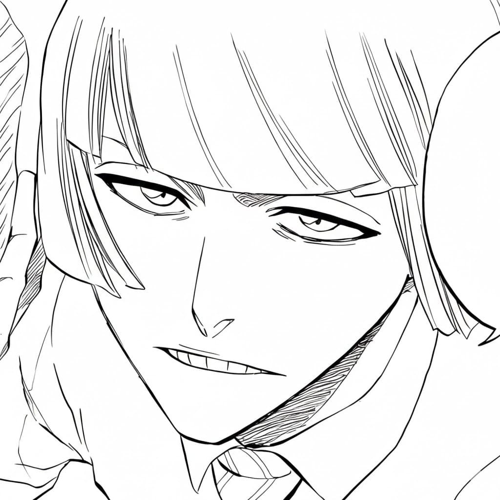 Coloriage Shinji Hirako triste