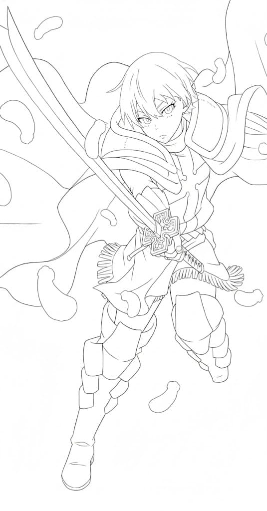 Coloriage Sho Kusakabe attaque