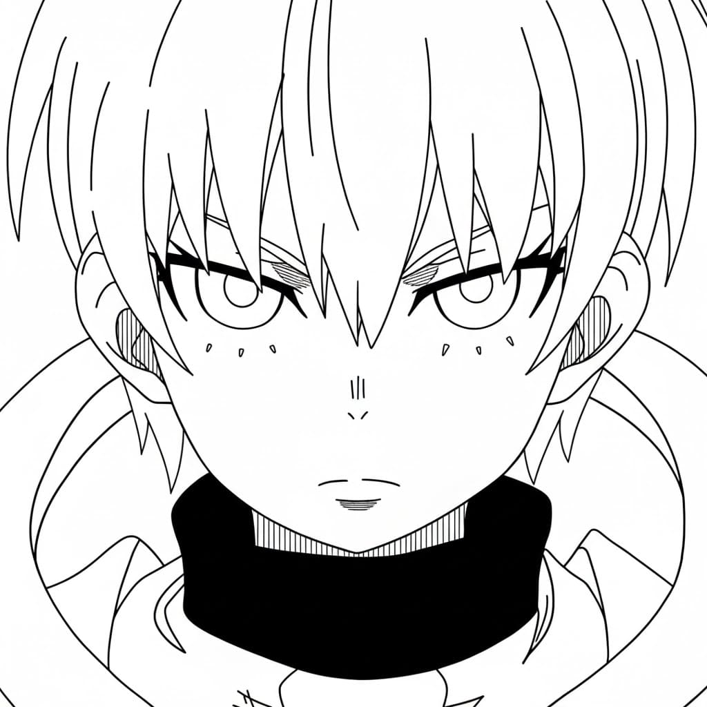 Coloriage Sho Kusakabe en colère