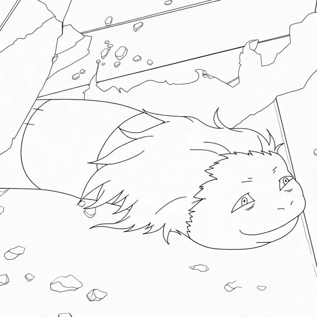 Coloriage Tête de Mahito