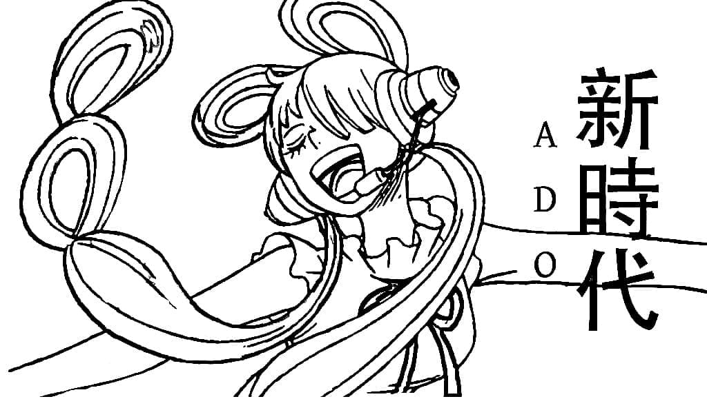 Coloriage Uta chante