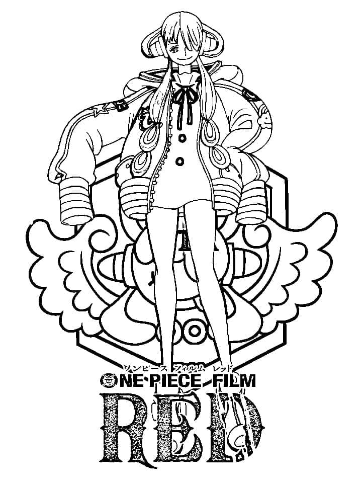 Coloriage Uta dans l'anime One Piece Film Rouge